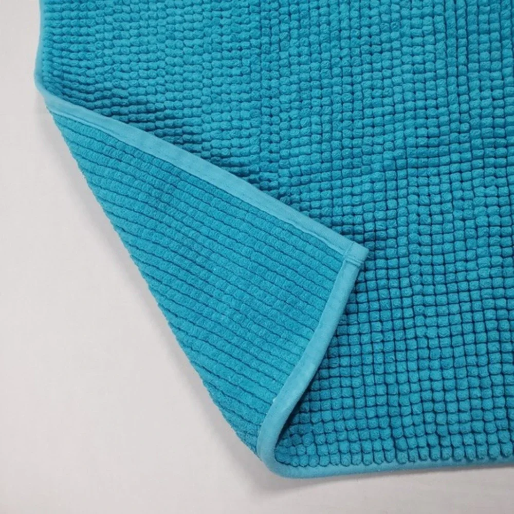 Chenille Bath Mat Rug Set of‎ 2 35x24 Turquoise Texture Spa Soft Plush Absorbent
